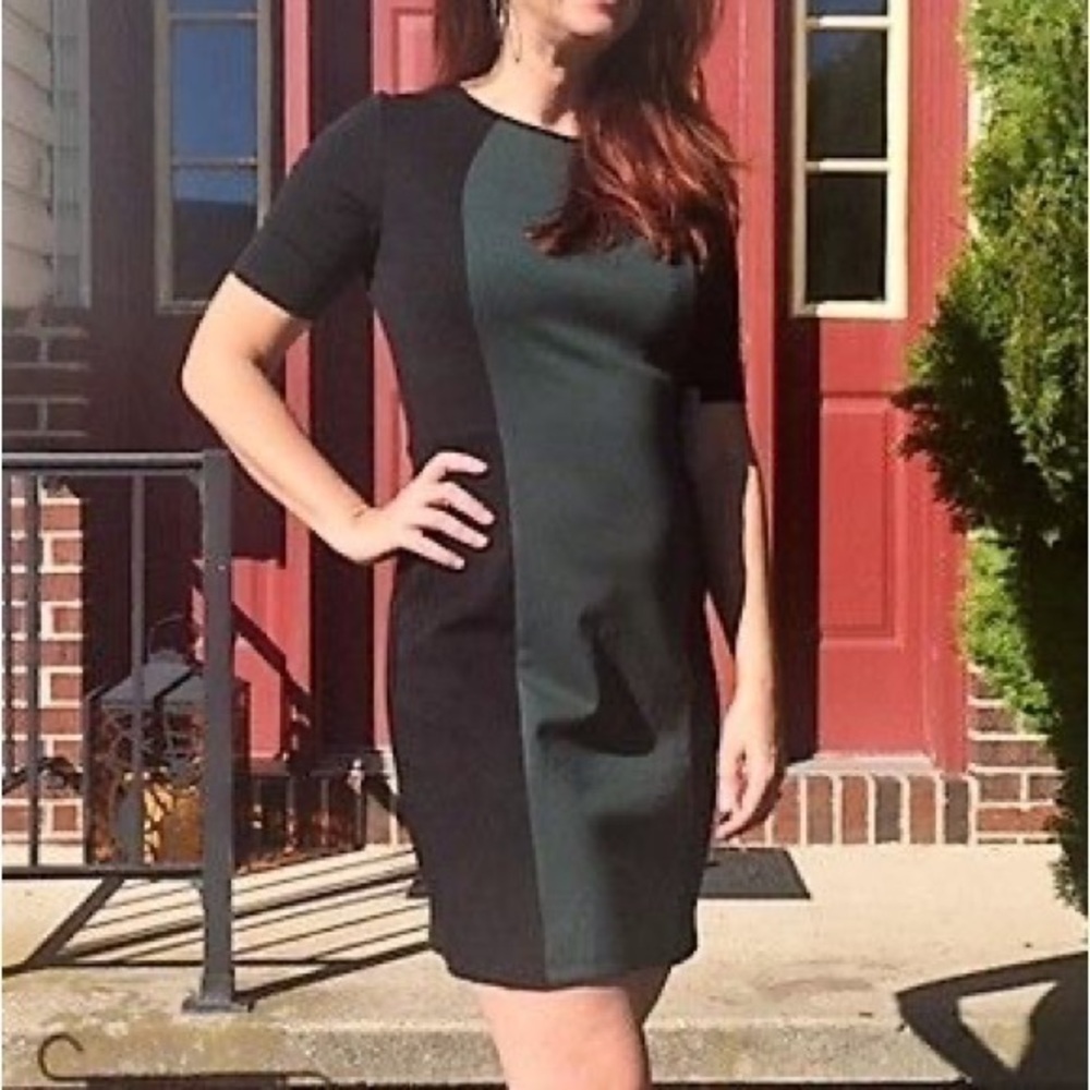 NWT 41 Hawthorn Beckie Ponte Colorblock Dress Size L
